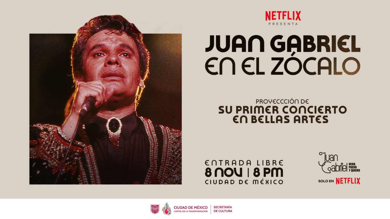 Concierto histórico de Juan Gabriel en Bellas Artes será proyectado gratis en el Zócalo